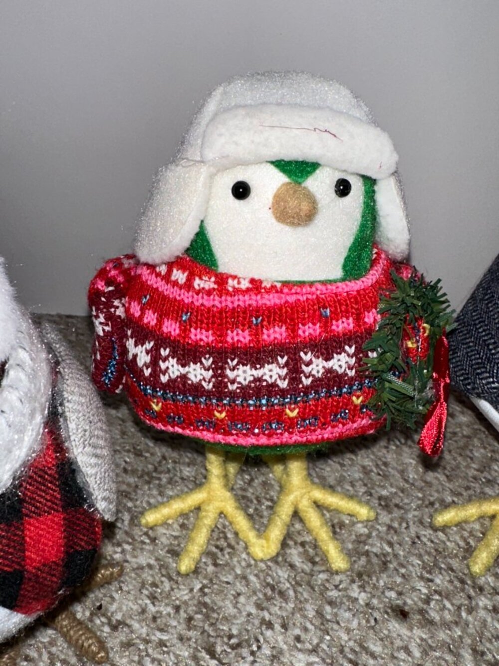 FABRIC BIRDs 7" Christmas WALGREENS 2023 SET OF 4 Featherly Friends - Picture 3 of 5